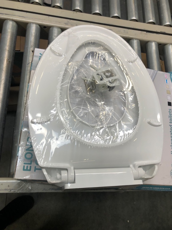 Photo 1 of Toilet Seat with Toddler Seat Built in, Potty Training Toilet Seat for Kids, Magnetic Kids Toilet Seat, Slow Close, Thicken Plastic Easy to Clean, Removable and Never Loosen, White(18.5”Elongated) White Elongated