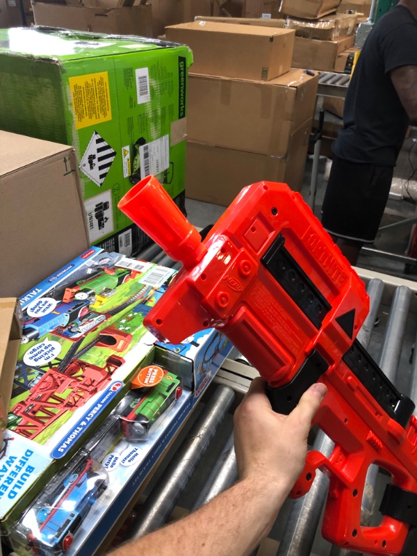 Photo 3 of NERF Fortnite Compact SMG Motorized Blaster, Ultra Red Wrap Design, 8-Dart Internal Clip, 8 Elite Foam Darts, Electric Semi Auto Fortnite Toy Blaster