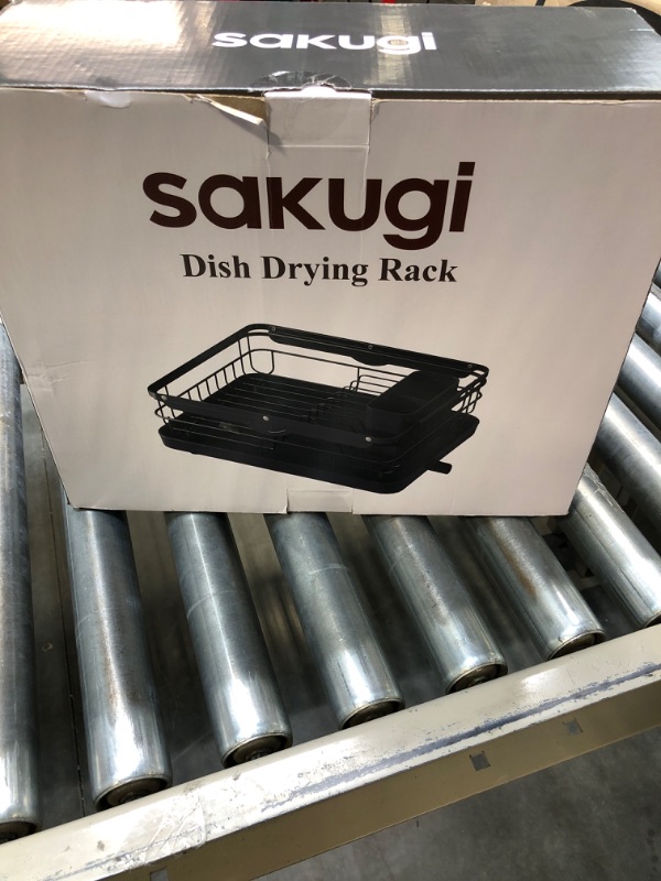 Photo 2 of Sakugi Dish Drying Rack - Compact Dish Rack, Multifunctional Expandable Dish Drying Rack Used Over Sink, in Sink & on Countertop, Rustproof Kitchen Dish Drying Rack with Removable Cutlery Holder Black Countertop+In Sink