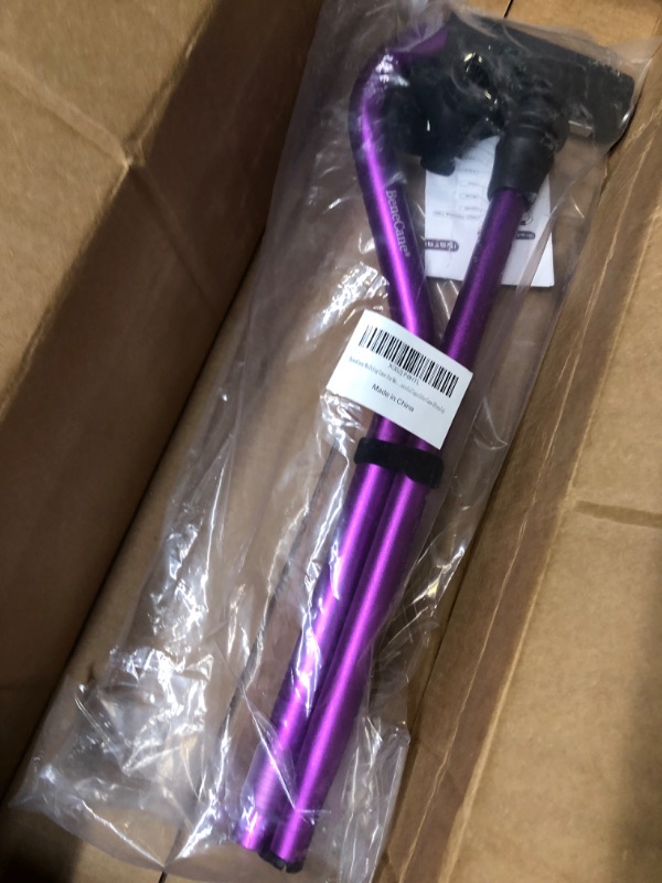 Photo 1 of BeneCane Walking Cane for Men & Women Adjustable Cane with Offset Soft Cushioned Handle -Portable Lightweight Sturdy Mobility Walker Aid for Elderly, Seniors Collapsible Cane Purple