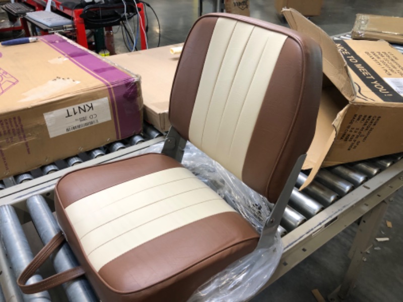 Photo 5 of Leader Accessories Classic Low Back Folding Boat Seat A-Brown/Sand