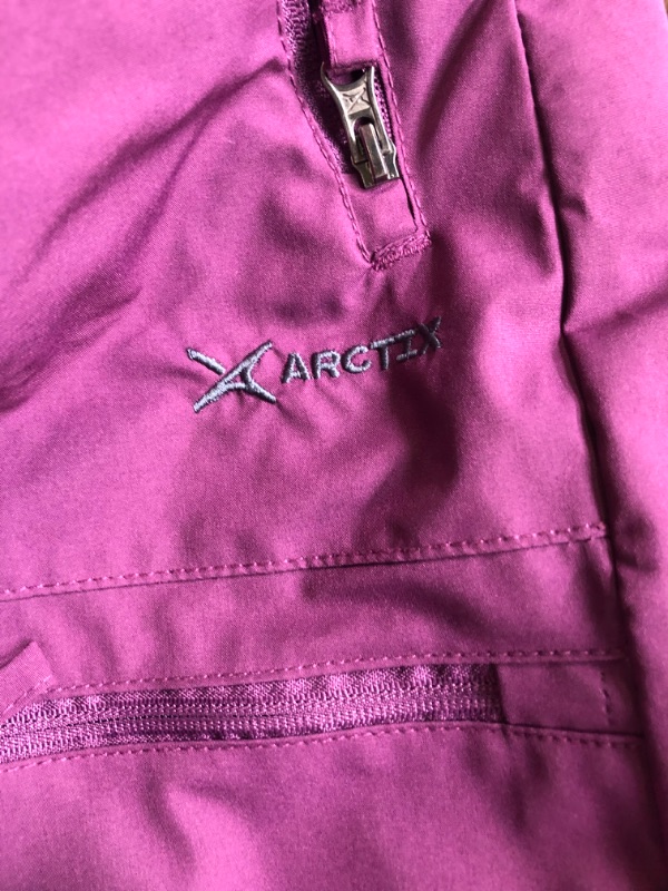 Photo 3 of Arctix Women's Eco Friendly Traverse Bib Overalls Plum Medium Short