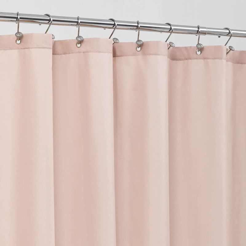 Photo 1 of ALYVIA SPRING Pink Shower Curtain Liner Fabric with 3 Magnets - Waterproof Soft Hotel Quality Cloth Shower Curtain for Bathroom, Light-Weight & Machine Washable - Standard Size 72x72, Blush Pink