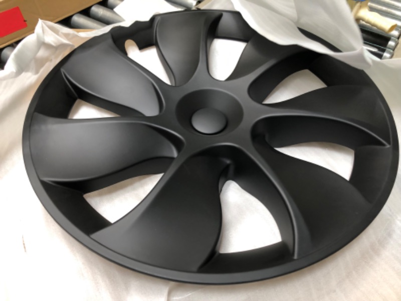 Photo 1 of Terfulnel 19 Inch Hubcap Fit 2017-2023 Tesla Model Y Wheel Covers 1PCS Replacement Hub Caps Protection for Stylish Car Decor 19 Inch 19 Inches - Swirl Model - Matte Black