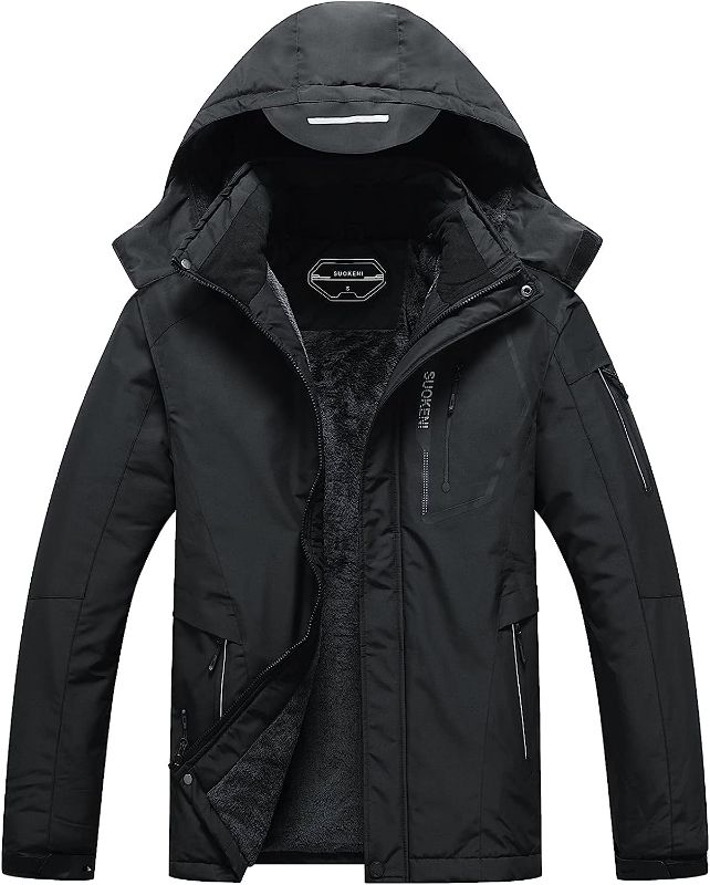 Photo 1 of SUOKENI Men's Waterproof Ski Jacket Warm Winter Snow Coat Hooded Raincoat
