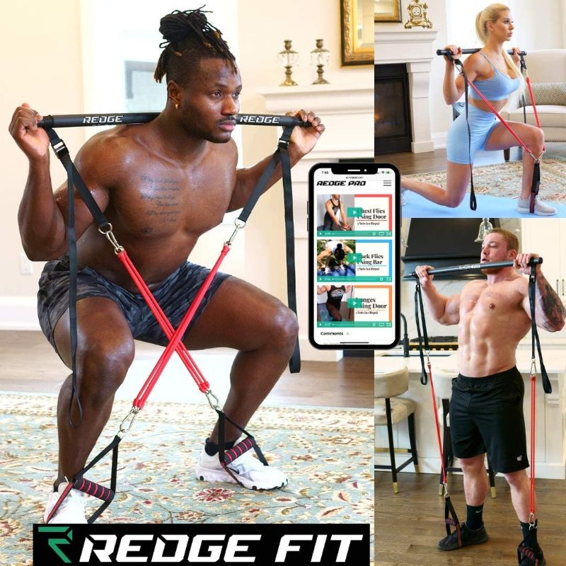 Photo 1 of edge Fit™ Complete Portable Full Body Home Gym Park Workout Set I Resistance Bands for Beginners to Elite Athletes I Collapsible Resistance Bar I Train Insane (Upgraded Version)