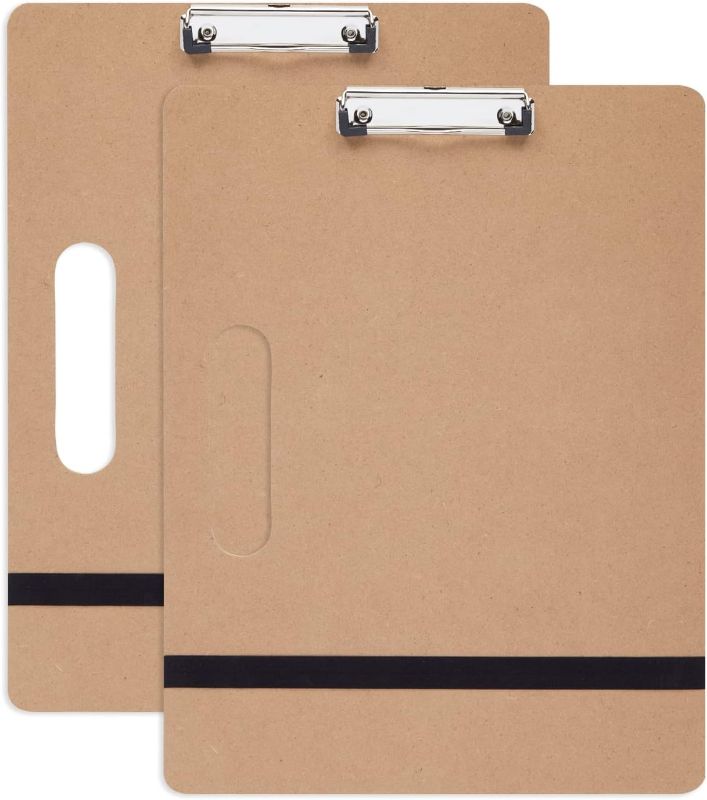 Photo 1 of 2-Pack Artist's Drawing Sketch Boards, Large Art Clipboards with Left-Side Handle Holes and Paper Retaining Rubber Bands, Portable Drafting Boards for...
