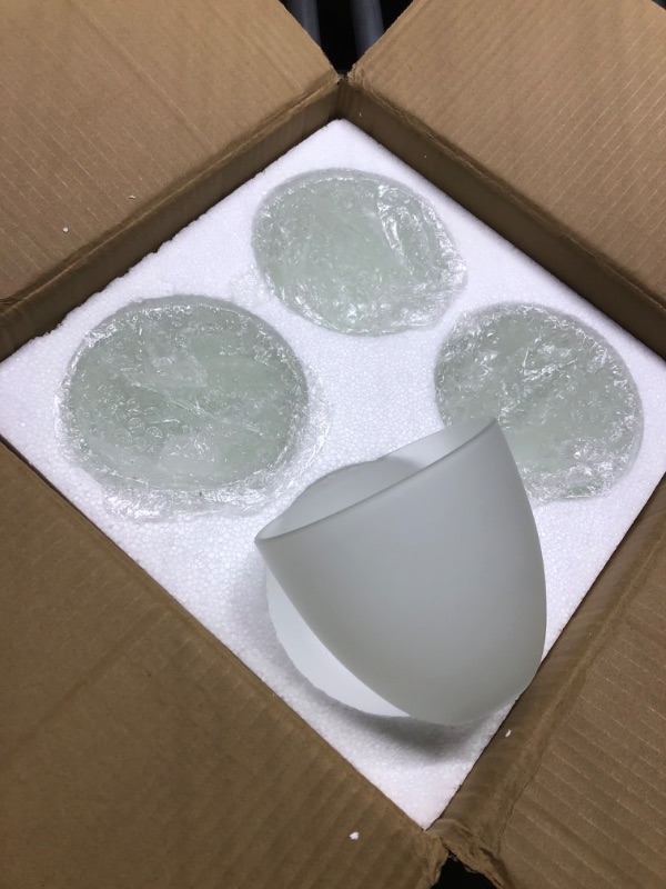 Photo 3 of Anmire 4 Pack Frosted Glass Shade, Bell Shaped Light Fixture Replacement Glass Lamp Globe or Cover with 1-5/8-Inch Fitter for Chandelier Wall Sconce Pendant Light G0109