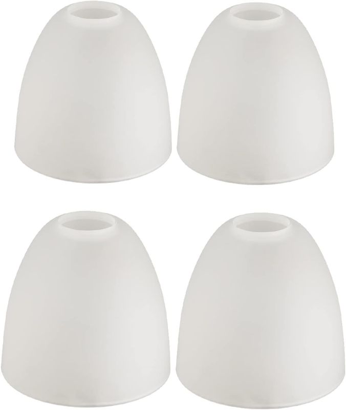 Photo 1 of Anmire 4 Pack Frosted Glass Shade, Bell Shaped Light Fixture Replacement Glass Lamp Globe or Cover with 1-5/8-Inch Fitter for Chandelier Wall Sconce Pendant Light G0109