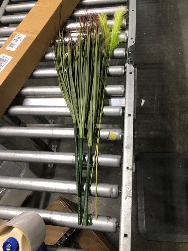 Photo 3 of 27" Fake Onion Grass, Artificial Plants, Tall Plant, Shrub, 6 Bundles, 2 Bonus Reed Grasses, Faux Bush, Green, Room Decor, Greenery for Office, House, Patio, Kitchen, Indoor, Outdoor, Realistic