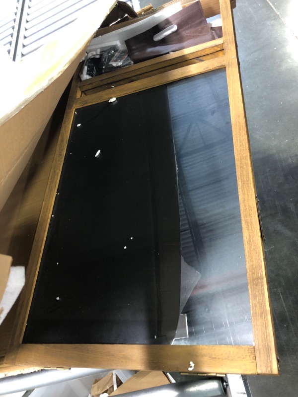 Photo 1 of BORWART LED Drawing Chalk Board: Large Double Sided Blackboard with Lights - Wooden Message Chalkboard Display with 15 Light Colors 4 Flashing Mode for Kids, Restaurant Menu, Bar, Celebration 39.4'' X 20.5'' - Double Sides