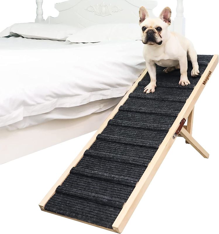 Photo 1 of MEPVOL Dog Ramp,Upgrade Folding Pet Ramp Small Large Old Dogs Cats Long Portable Ramp with Handle High Traction 6 Adjustable Heights 15" to 30" for Car, SUV, Bed, Sofa, Couch 200 LBS…