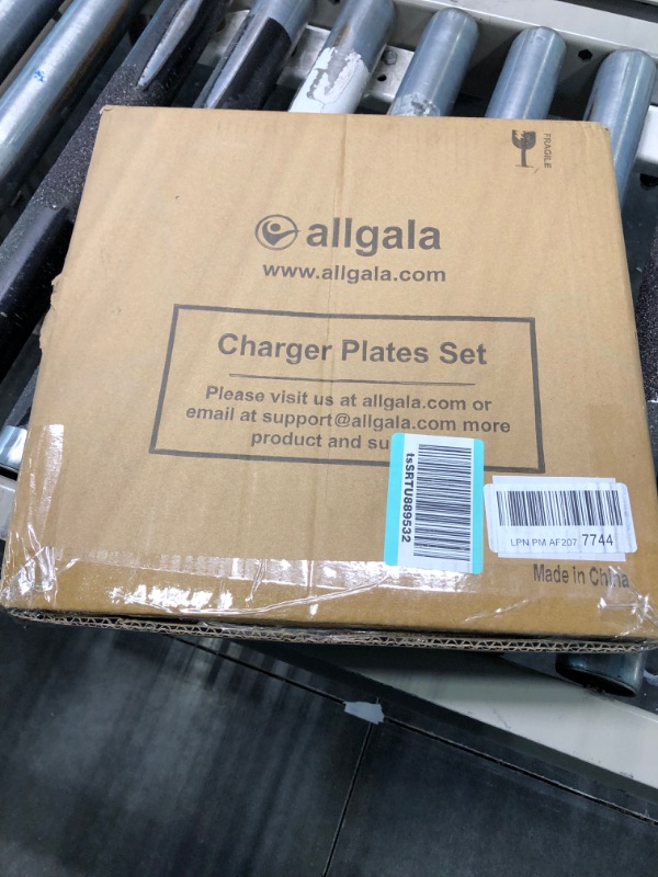 Photo 2 of allgala 13-Inch 6-Pack Heavy Quality Round Charger Plates-Floral Sage-HD80346 6 Floral Sage