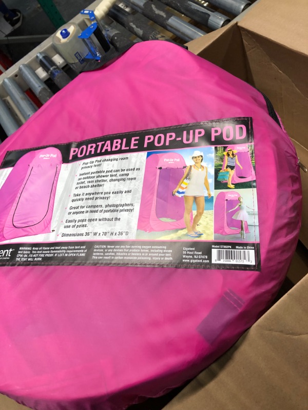 Photo 3 of GigaTent Pop Up Pod Changing Room Privacy Tent – Instant Portable Outdoor Shower Tent, Camp Toilet, Rain Shelter for Camping & Beach – Lightweight & Sturdy, Easy Set Up, Foldable Pink