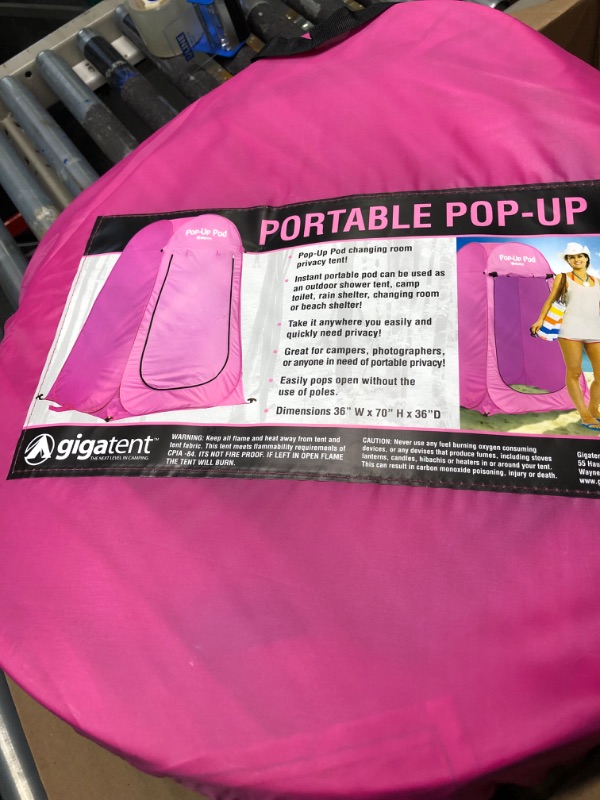 Photo 2 of GigaTent Pop Up Pod Changing Room Privacy Tent – Instant Portable Outdoor Shower Tent, Camp Toilet, Rain Shelter for Camping & Beach – Lightweight & Sturdy, Easy Set Up, Foldable Pink