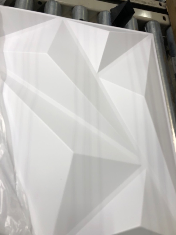 Photo 2 of Art3d Textures 3D Wall Panels White Diamond Design Pack of 12 Tiles 32 Sq Ft (PVC)