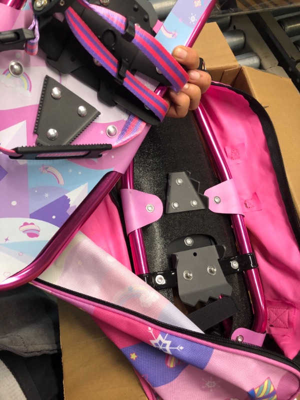Photo 1 of Affordura Kids Snowshoes for Kids Pattern Design for Stylish Look Snowshoes for Kids Lightweight Aluminum Youth Snowshoes with Poles and Storage Bag girls