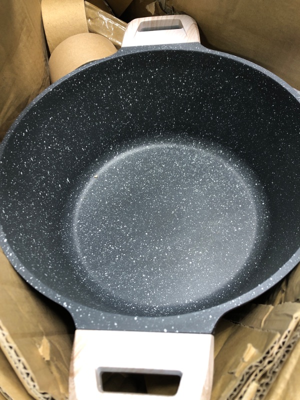 Photo 3 of CAROTE Nonstick Granite Cookware Sets, 10 Pcs Pots and Pans Set, Non Stick Stone Kitchen Cookware Set with Frying Pans(Granite, Induction Cookware) 10 pcs Classic Granite Cookware Set