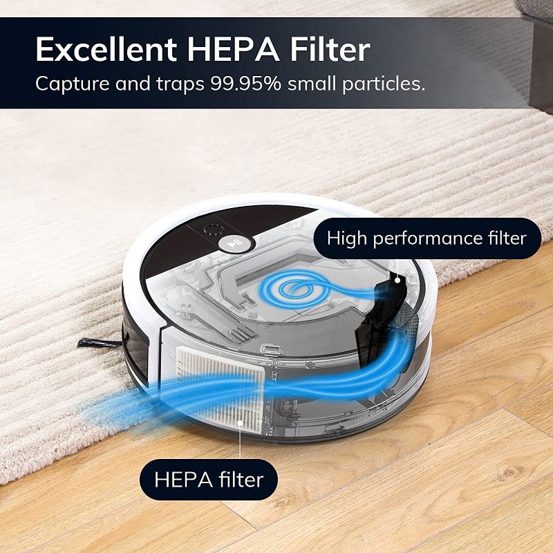 Photo 2 of ILIFE V9e Robot Vacuum Cleaner, 4000Pa Max Suction, Wi-Fi Connected, Works with Alexa, 700ml Large Dustbin, Self-Charging, Customized Schedule, Ideal for Pet Hair, Hard Floor and Low Pile Carpet.