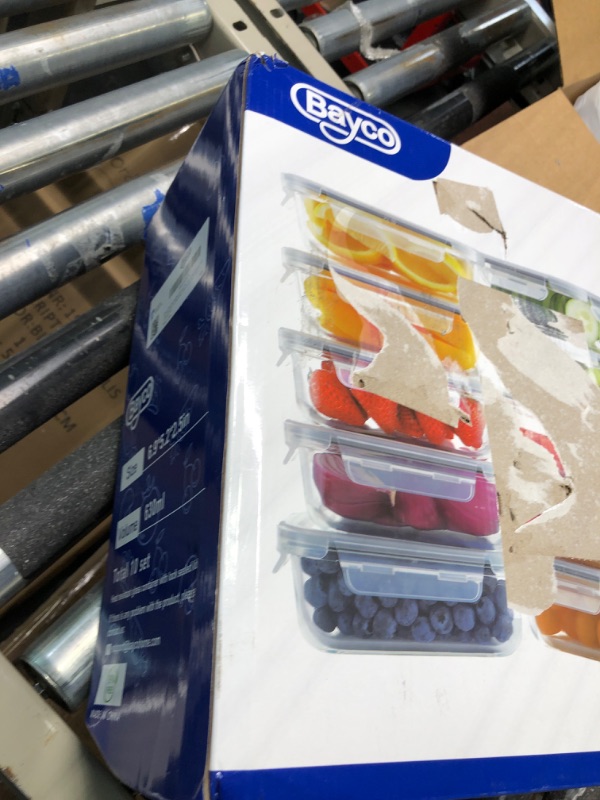 Photo 2 of Bayco 10 Pack Glass Meal Prep Containers, Glass Food Storage Containers with Lids, Airtight Glass Lunch Bento Boxes, BPA-Free & Leak Proof (10 lids & 10 Containers) - Grey Gray
