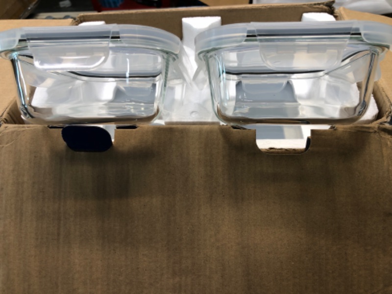 Photo 4 of Bayco 10 Pack Glass Meal Prep Containers, Glass Food Storage Containers with Lids, Airtight Glass Lunch Bento Boxes, BPA-Free & Leak Proof (10 lids & 10 Containers) - Grey Gray