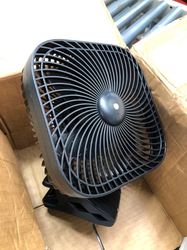 Photo 2 of 18000mAh Rechargeable Portable Clip on Fan with Body Sensor, Last 44 hrs, 4 Speeds, Battery Operated Desk Fan with Light, 8 inch Personal Fan for Outdoor Golf Cart Stroller Camping