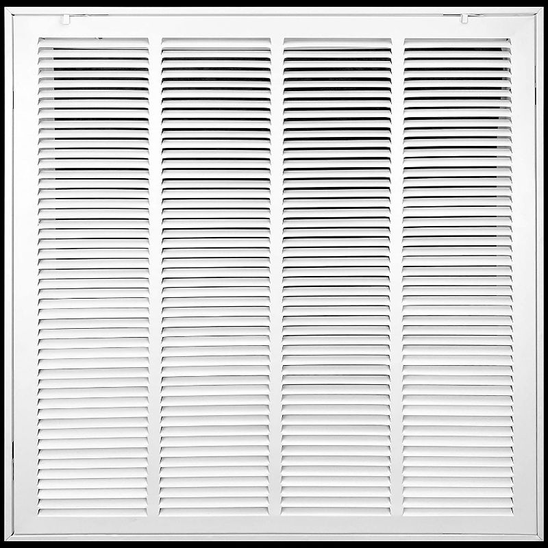 Photo 1 of 20"W x 20"H [Duct Opening Size] Steel Return Air Filter Grille [Detachable Door] for 1-inch Filters | Vent Cover Grill, White | 