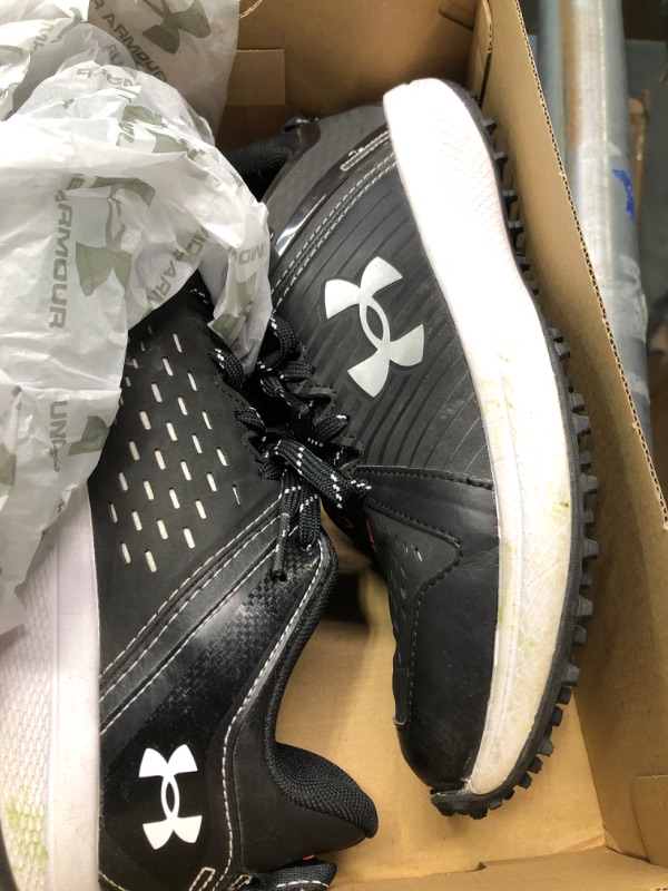 Photo 3 of Under Armour Unisex-Child Yard Turf Jr. Baseball Shoe Big Kid (8-12 Years) 6 Big Kid (001) Black/Black/White