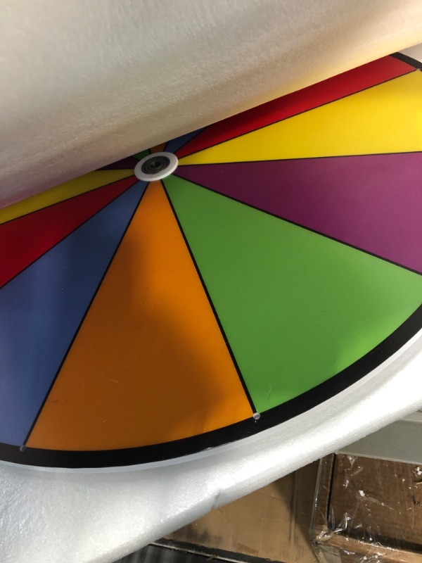 Photo 3 of 24 Inch Dual Use Spinning Prize Wheel 14 Slots Color Tabletop and Floor Roulette Wheel of Fortune, Spin The Wheel with Dry Erase Marker and Eraser Win The Fortune Spinner Game for Carnival Trade Show
