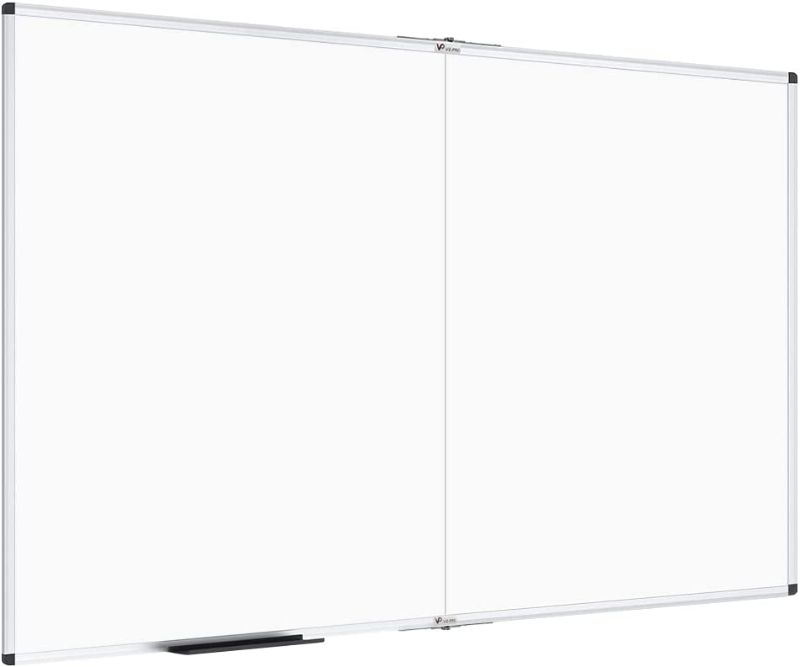 Photo 1 of VIZ-PRO Large Dry Erase White Board/Magnetic Foldable Whiteboard, 60 X 48 Inches, Silver Aluminium Frame