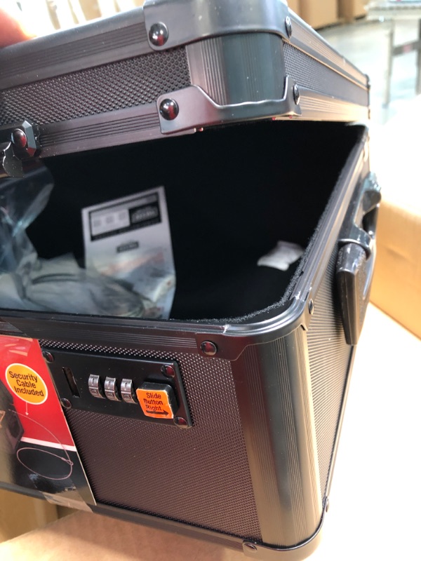Photo 4 of Vaultz Storage Lock Box - 6.5 x 23 x 13.5 Inch Lockable Dorm Storage Trunk with Combination Lock - Briefcase, Medicine Box, Lock Boxes for Personal Items, Cash, Laptop - Black on Black