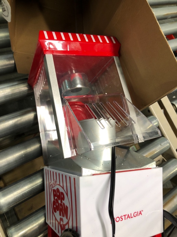 Photo 3 of Nostalgia Popcorn Maker Machine - Professional Table-Top With 2.5 Oz Kettle Makes Up to 10 Cups - Vintage Lincoln Popper Popcorn Machine Movie Theater Style - Red & White
