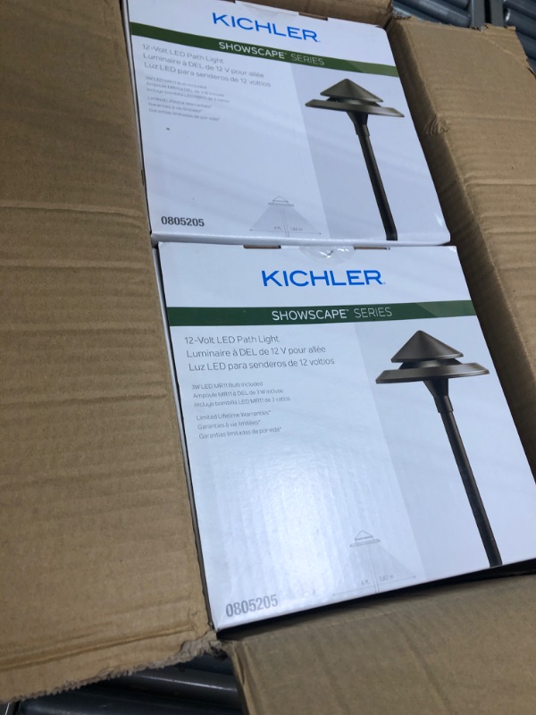 Photo 2 of (4) Kichler 3-Watt Olde Bronze Low Voltage LED Path Light 1 Pack
