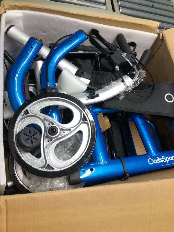 Photo 1 of OasisSpace 2 in 1 Rollator Walker with Footrest - Transport Walker Chair with 10 inch Wheels, Walker with Cup Holder for Adult