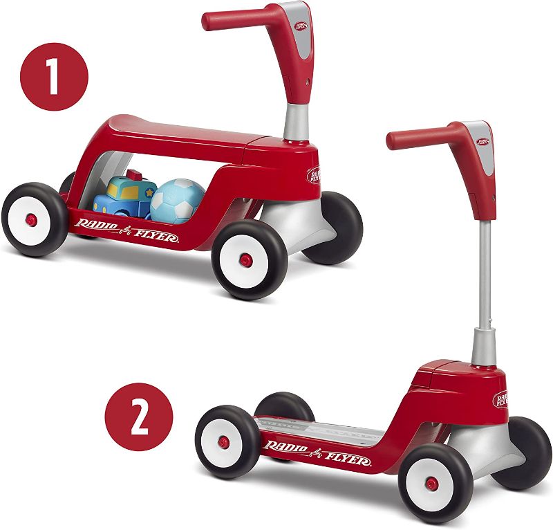 Photo 1 of Radio Flyer Scoot 2 Scooter, Toddler Scooter or Ride On, For Ages 1-4, Red Ride On Toy