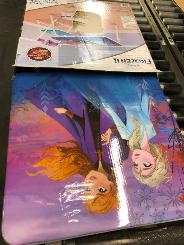 Photo 1 of Disney Frozen Activity Table & Chair Set for Toddlers 24-48M, Includes 1 Table & 1 Chair - Sturdy Metal Construction, Table: 20"L x 20"W x 16.4"H, Chair: 12"L x 11.6"W x 17.7"H - Weight Limit: 70 lbs