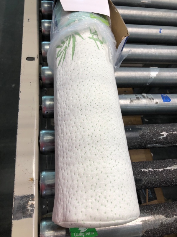 Photo 1 of Cushy Form Neck Roll Pillow - Viscose of Bamboo Tube Pillow w/Washable Cover - Memory Foam Cylinder Pillows for Spine Discomfort, Yoga, Bed - Bolster Pillow & ?Travel Pillow