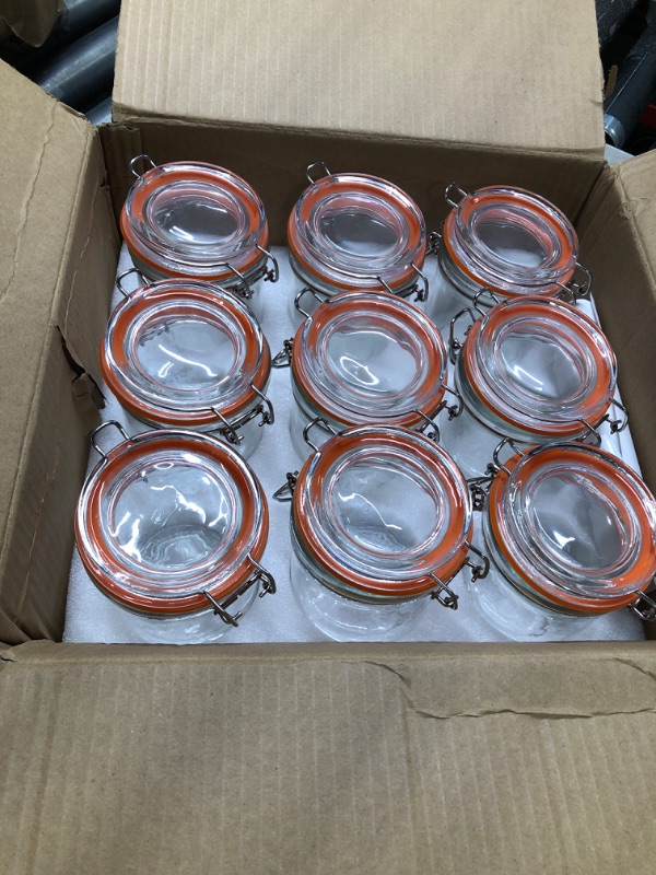 Photo 2 of 25 oz Glass Jars With Airtight Lids And Leak Proof Rubber Gasket,Wide Mouth Mason Jars With Hinged Lids For Kitchen Canisters 750ml, Glass Storage Containers ***( 9 pack)
