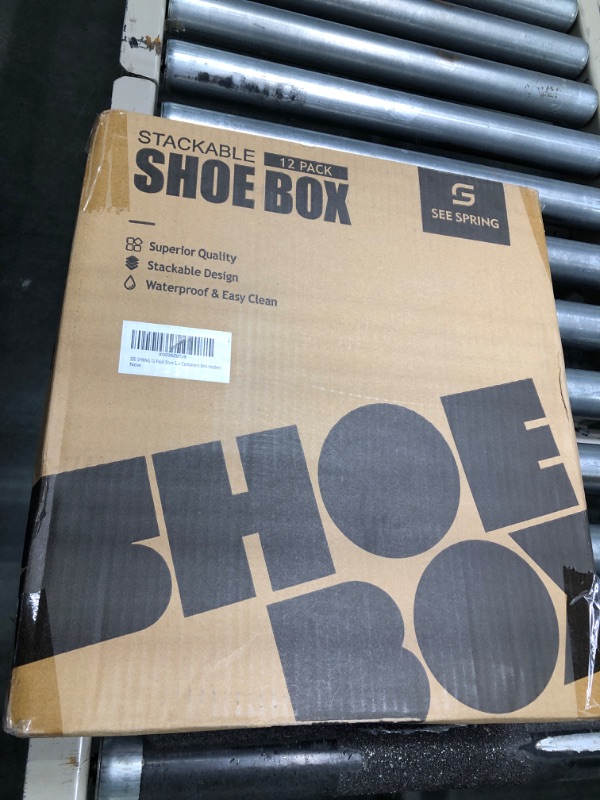 Photo 1 of SEESPRING 12 Pack Shoe Storage Box, Clear Plastic Stackable Shoe Organizer for Closet, Space Saving Foldable Shoe Sneaker Containers Bins Holders