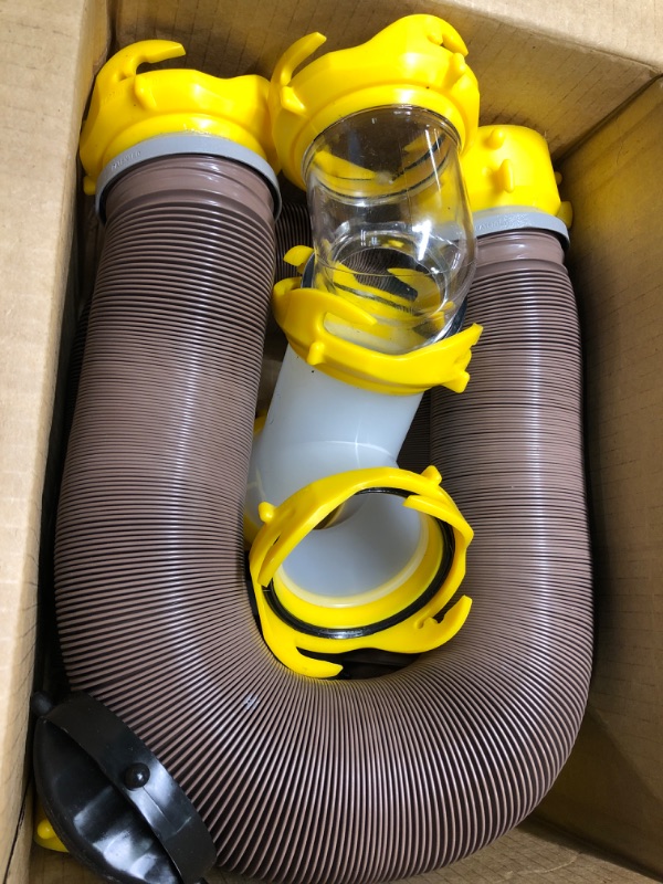 Photo 4 of Camco 39667 Revolution 20' Sewer Hose Kit with Swivel Fittings and Wye Connector - Ready To Use Kit with Fittings, Hoses, and Storage Caps, Great For RVs with Separate Tank Valves 20' Sewer Hose Kit with Wye Standard Packaging