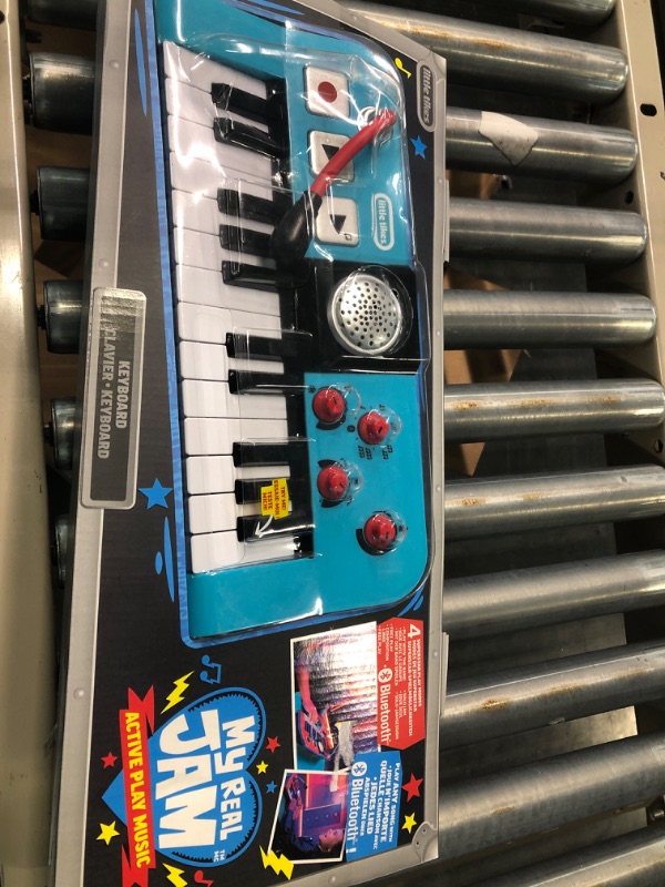 Photo 3 of Little Tikes My Real Jam Keyboard with Microphone, Musical Instrument with 4 Play Modes, Play Any Song with Bluetooth, Gift for Kids, Toys for Boys and Girls Ages 3 4 5+ Year Old, Multicolor
