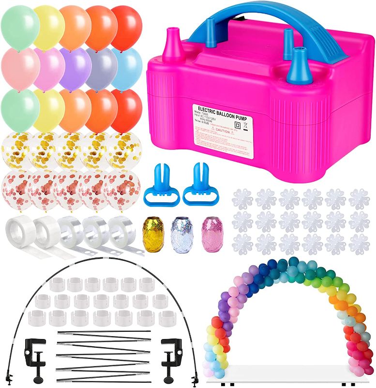 Photo 1 of Balloon Pump and Balloon Arch Kit 172Pcs, Portable Balloon Air Pump with 12Ft Balloon Arch Stand and 110Pcs Balloons for Party Decoration Birthday Wedding...
x002tzr00j