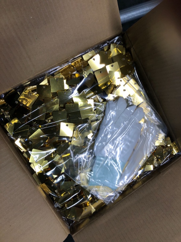 Photo 1 of Kate Square Light Gold Sequin Wall Panels Shimmer Wall Birthday Party Backdrop Decorations (Pack of 12)