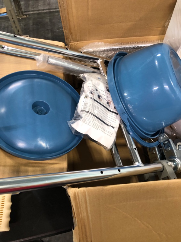 Photo 1 of HABUTWAY 4 in 1 Bedside Commode Chair, Transport Shower Wheelchair Toilet Rolling Transport Chair with 4 Brakes Casters,Tissue Holder,Crutch Holder for Elderly Injured and Disabled
