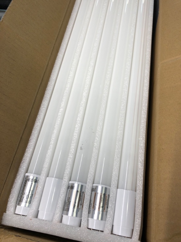 Photo 3 of 20 Pack 4FT LED T8 Hybrid Type A+B Light Tube, 18W, Plug & Play or Ballast Bypass, Single-Ended OR Double-Ended, 5000K, 2400lm, Frosted Cover, T8 T10 T12 for G13, , 120-277V, UL Listed 4 Ft | 5000k