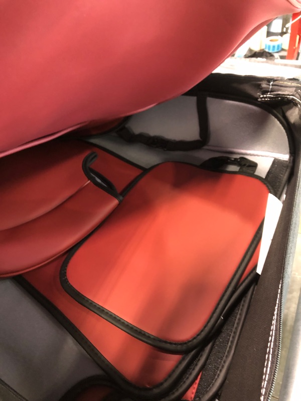 Photo 3 of Coverado Leather Seat Covers Full Set, 5 Seats Universal Seat Covers for Cars, Waterproof Luxury Leatherette Seat Cushions, Front and Rear Seat Protectors, Auto Seat Covers Fit for Most Vehicles Red