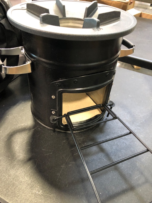 Photo 3 of *** NOT THE STOCK PHOTO COLOR ITS BLACK*** Anbull Rocket Stove Portable Wood Stove for Backpacking,Camping, Survival Camping Stove- No Batteries or Liquid Fuel Canisters Needed with Portable Carry Bag Green