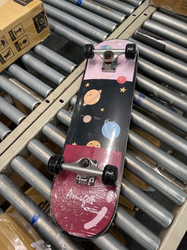 Photo 3 of Amrgot Skateboards for Beginners,31*8 inches Complete Skateboards for Kids,Boys,Girls and Adults,7 Layer Maple Wood,Double Kick Deck Concave Standard and Tricks Skateboard 5