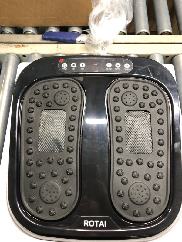 Photo 1 of ROTAI Electric Foot Massager Vibrating and Kneading Authentic Massage Relieve Pain Sore in Feet Calves Improve Circulation Health with Remote Control Black Pure-black