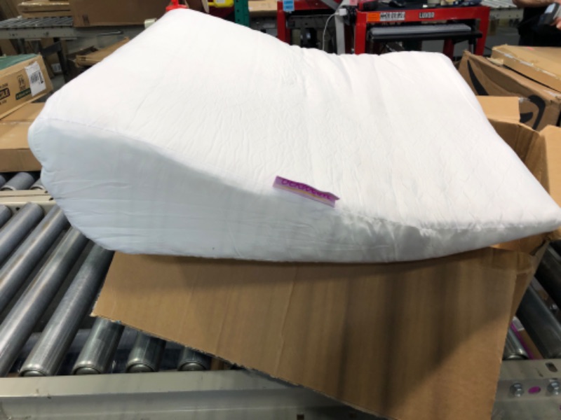 Photo 2 of Bed Wedge Pillow | Unique Curved Design for Multi Position Use | Memory Foam Wedge Pillow for Sleeping | Works for Back Support, Leg, Knee | Includes Bamboo Cover Plus Extra Sheet (7.5 Inch Incline)